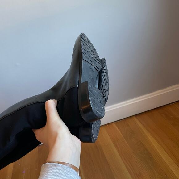 Stuart Weitzman 5050 Black Leather Elastic Back Round Toe Tall Boots EU35.5 US5 - Picture 11 of 14